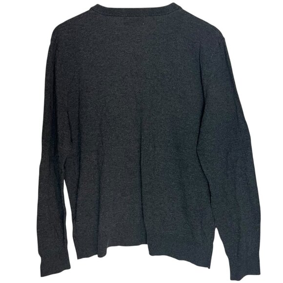 Goodfellow Men's L V-neck Sweater Gray Classic Cotton Wool Nylon Basic - Picture 2 of 4